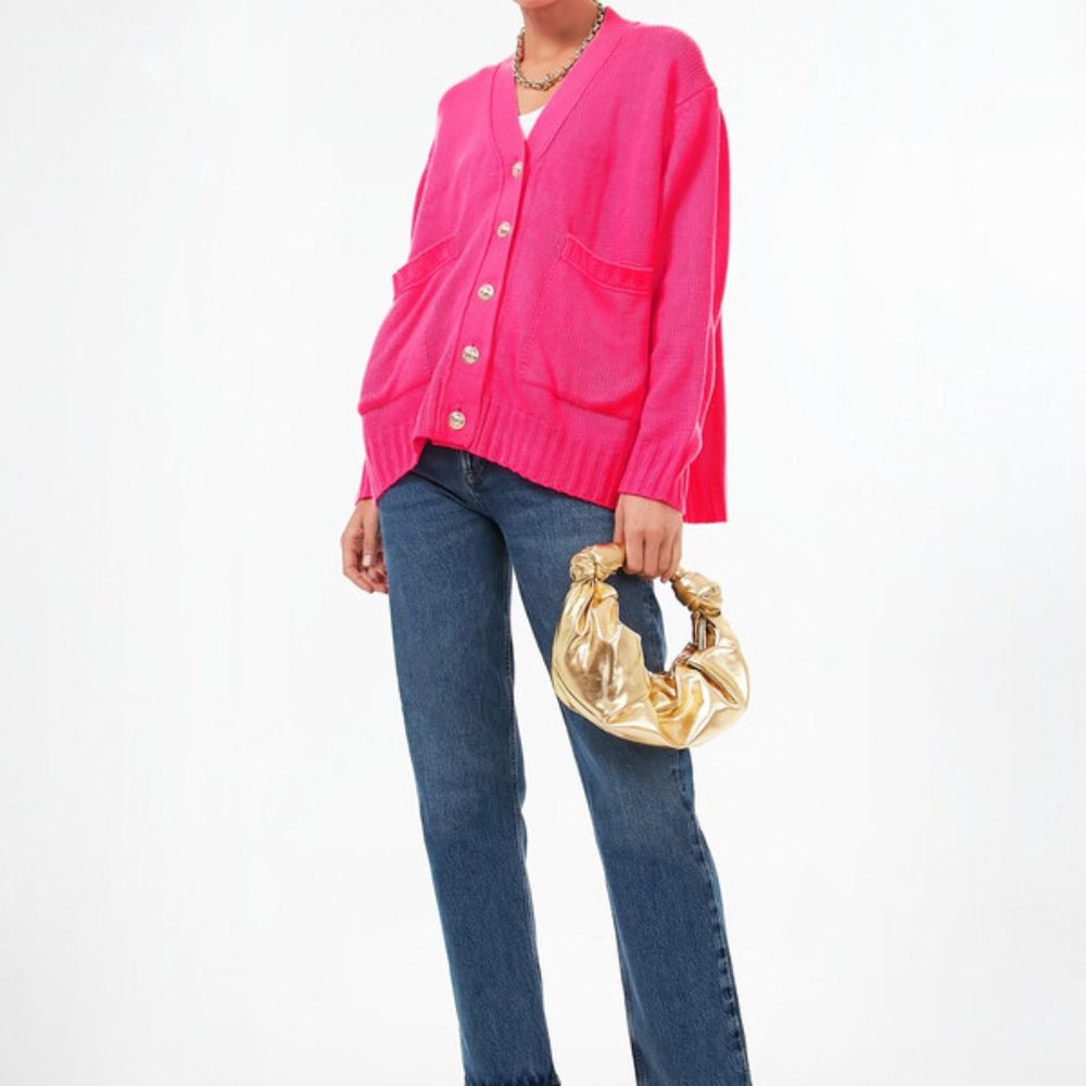 Pomander Place Hot Pink Button-Front Cardigan